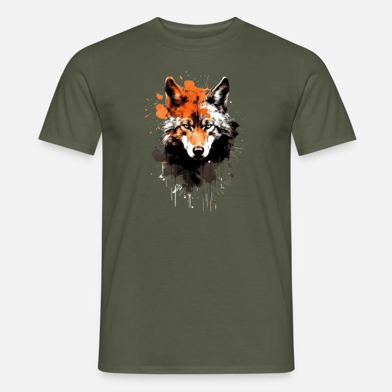 wolf - Männer T-Shirt - Militärgrün