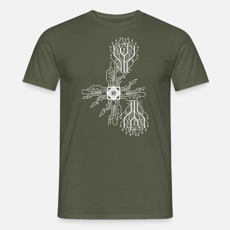 elektriker Elektrik Elektronik Beruf Spannung CPU - Männer T-Shirt - Militärgrün