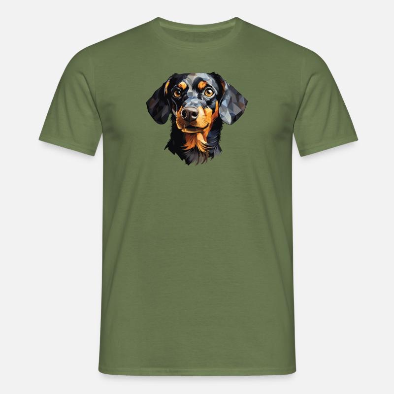 Dackel Polygon Design - Männer T-Shirt - Militärgrün