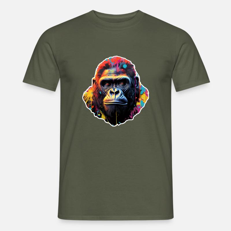 Gorillakopf psychedelisch - Männer T-Shirt - Militärgrün