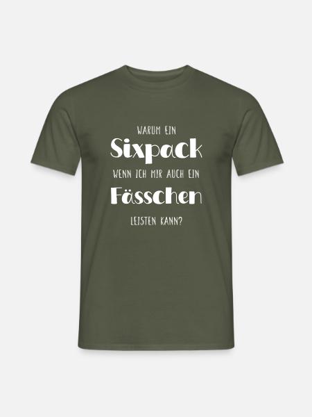 Fässchen statt Sixpack - Männer T-Shirt - Militärgrün
