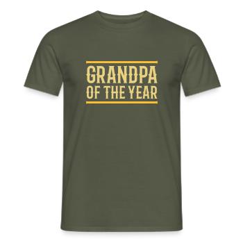 Grandpa of the year (lines) - Men's T-Shirt - military green - Front - AI Model Male 178 light (178cm)