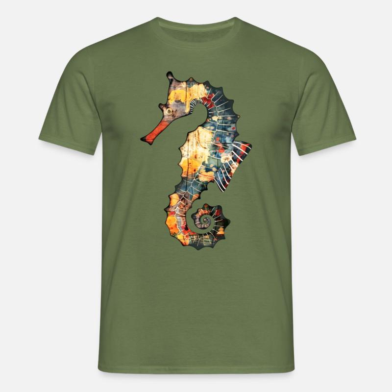 Seepferdchen - Männer T-Shirt - Militärgrün