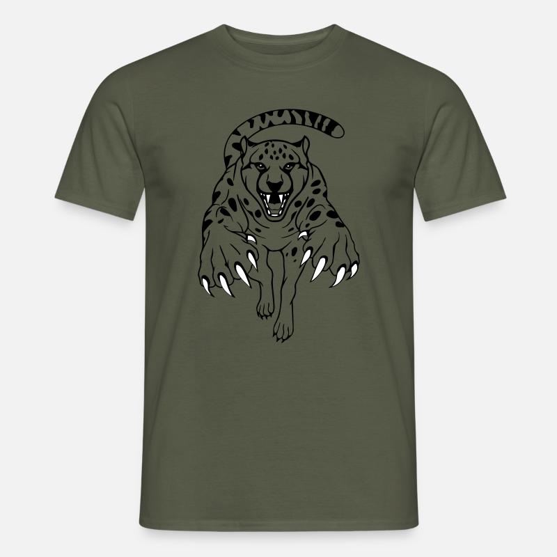 Springender Gepard - Männer T-Shirt - Militärgrün