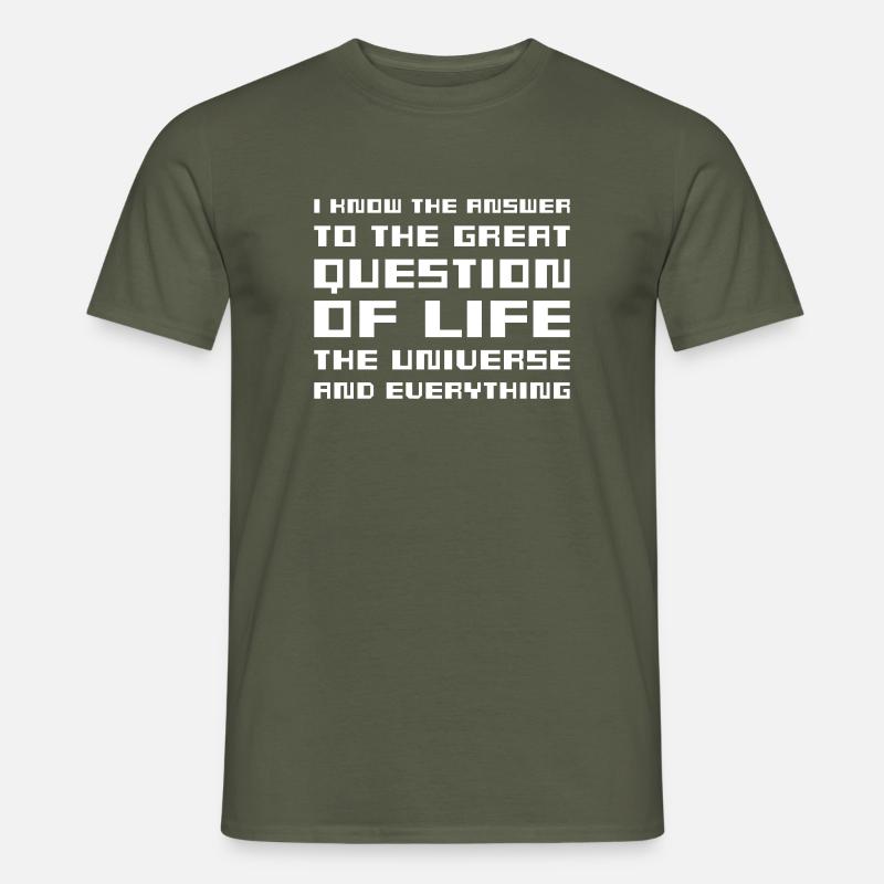 I know the answer - Hitchhiker's Guide - Männer T-Shirt - Militärgrün