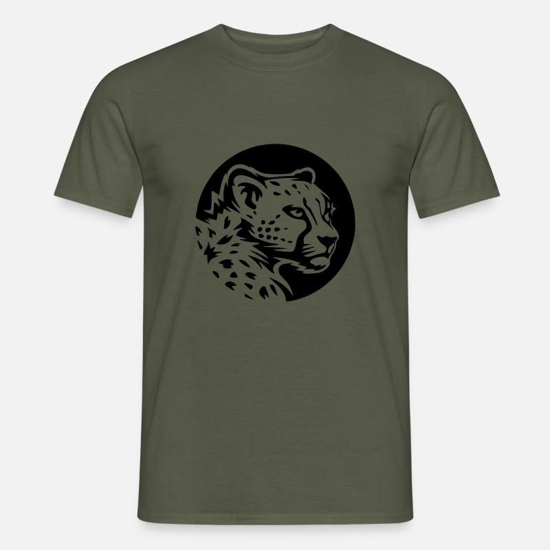 Gepard-Profil - Männer T-Shirt - Militärgrün