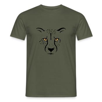 Gepard Umriss - Männer T-Shirt - Militärgrün - Vorne - AI Model Male 178 light (178cm)