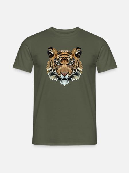 Tiger Katze Raubtier Raubkatze Geschenk cat - Männer T-Shirt - Militärgrün
