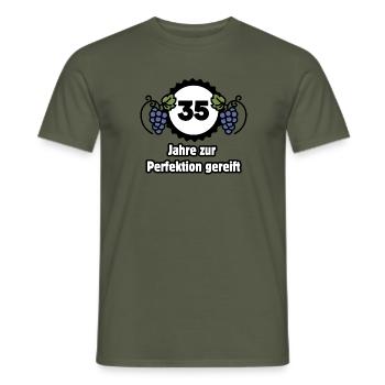 35th Birthday - 35 Years Matured to Perfection - Men's T-Shirt - military green - Front - AI Model Male 178 light (178cm)