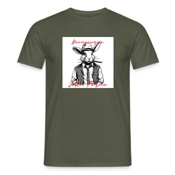 Hase John Porno - Männer T-Shirt - Militärgrün - Vorne - AI Model Male 178 light (178cm)