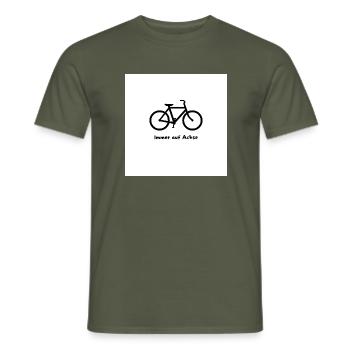Immer auf Achse, Bike Vibes Shirt, Cycling Tee, - Männer T-Shirt - Militärgrün - Vorne - AI Model Male 178 light (178cm)