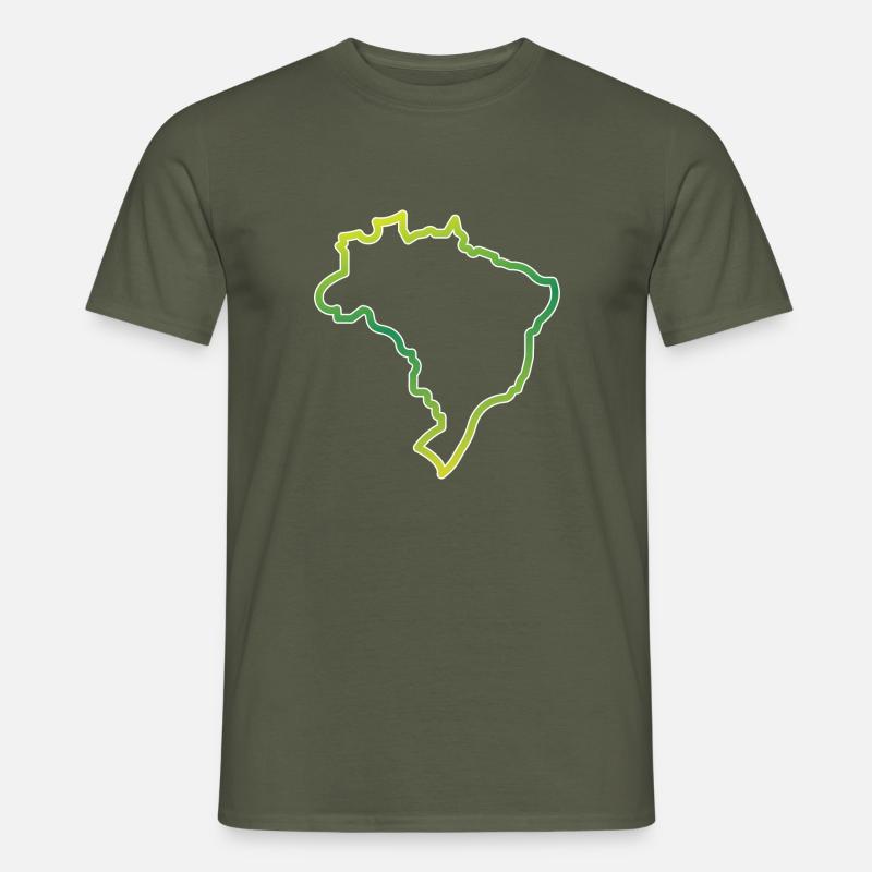Brasil Map 3 - Männer T-Shirt - Militärgrün