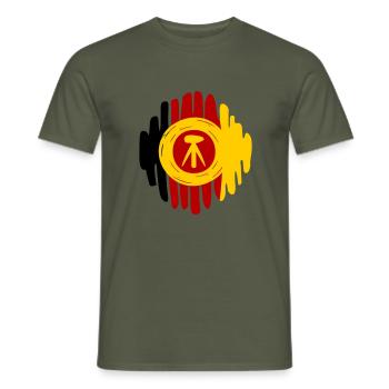 NVA Landstreitkräfte Kokarde gemalt - Männer T-Shirt - Militärgrün - Vorne - AI Model Male 178 light (178cm)