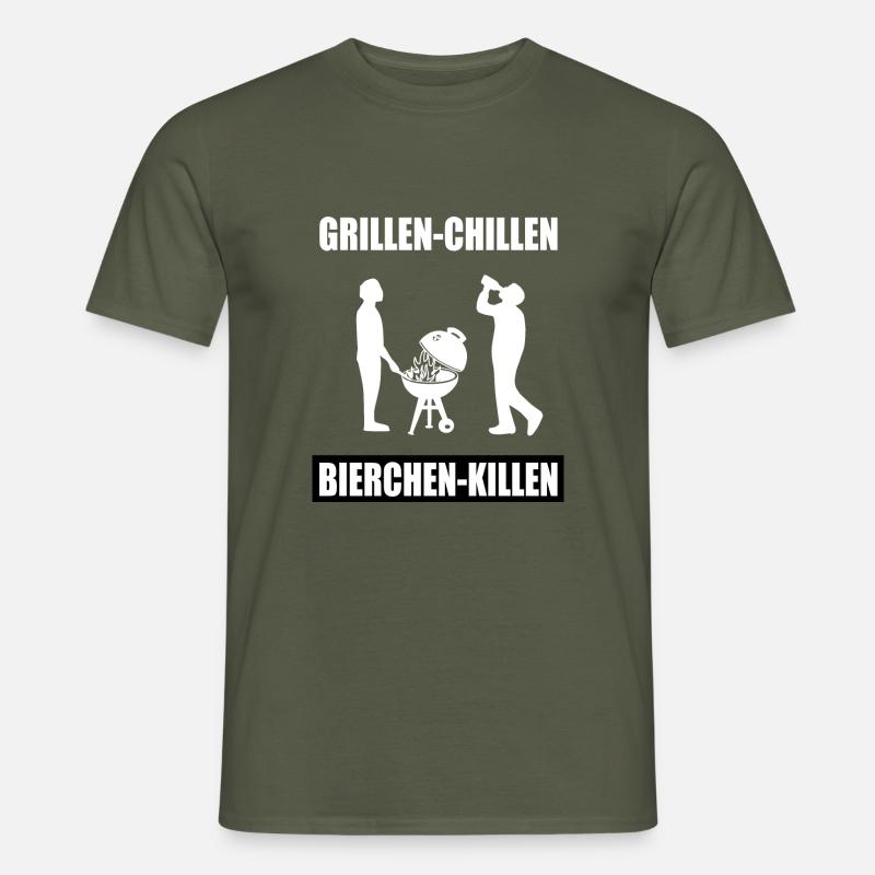 BBQ - Männer T-Shirt - Militärgrün