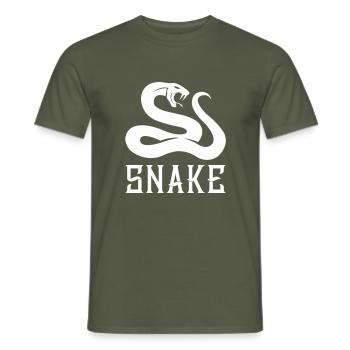 snake white - Männer T-Shirt - Militärgrün - Vorne - AI Model Male 178 light (178cm)