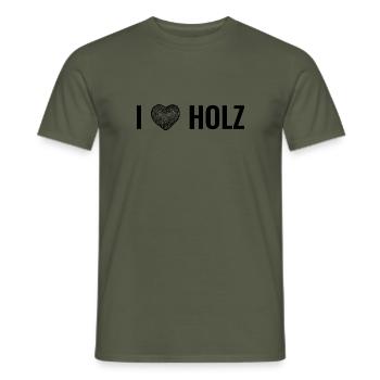Holz Wald Forstwirt Heimwerker Schreiner Tischler - Männer T-Shirt - Militärgrün - Vorne - AI Model Male 178 light (178cm)