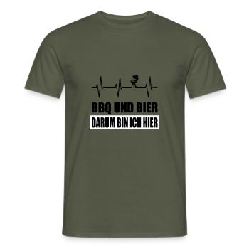 BBQ - Männer T-Shirt - Militärgrün - Vorne - AI Model Male 178 light (178cm)
