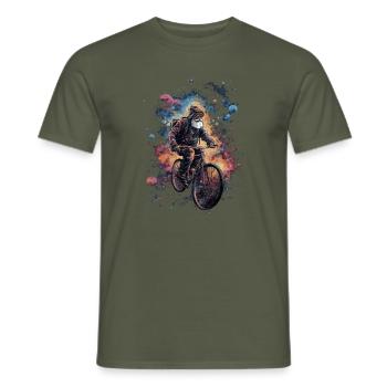 Bonne journée à vélo - Old Man Trippy Motiv - T-shirt homme - vert militaire - Devant - AI Model Male 178 light (178cm)
