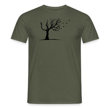 Herbst - Männer T-Shirt - Militärgrün - Vorne - AI Model Male 178 light (178cm)