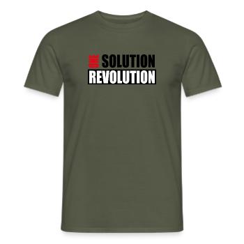 One Solution Revolution - Männer T-Shirt - Militärgrün - Vorne - AI Model Male 178 light (178cm)