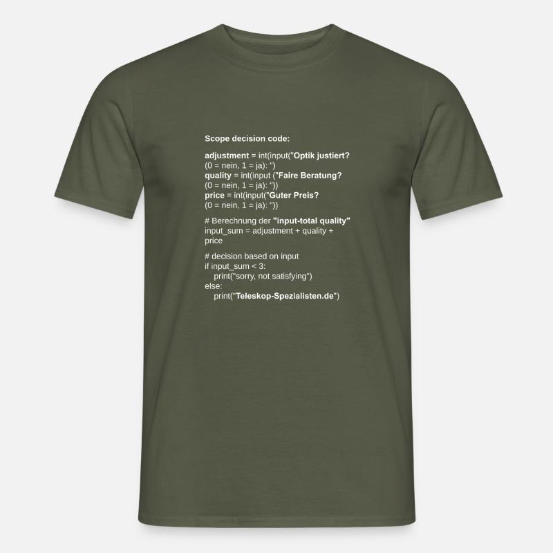 Astronomy Scope Decision Code Telescope - Men's T-Shirt - military green