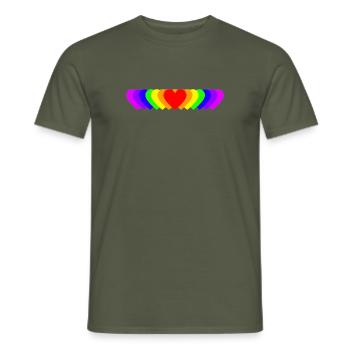 Hearts (Colour) - Men's T-Shirt - military green - Front - AI Model Male 178 light (178cm)