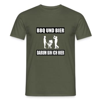 BBQ - Männer T-Shirt - Militärgrün - Vorne - AI Model Male 178 light (178cm)