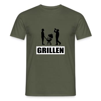 BBQ - Männer T-Shirt - Militärgrün - Vorne - AI Model Male 178 light (178cm)