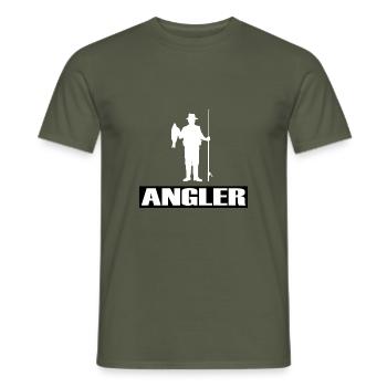Angeln - Männer T-Shirt - Militärgrün - Vorne - AI Model Male 178 light (178cm)