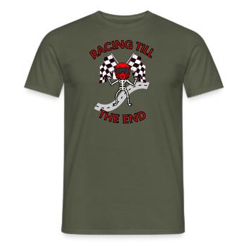 Rennfahrer: Racing till the end - Männer T-Shirt - Militärgrün - Vorne - AI Model Male 178 light (178cm)