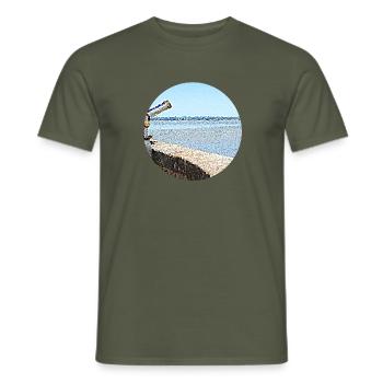 Distant ocean view - Men's T-Shirt - military green - Front - AI Model Male 178 light (178cm)