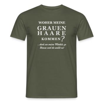 Woher meine grauen Haar kommen? - Männer T-Shirt - Militärgrün - Vorne - AI Model Male 178 light (178cm)