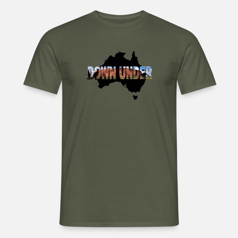 Down under - Australia - Männer T-Shirt - Militärgrün