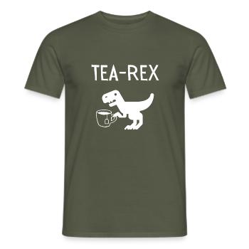 tea-rex - Men's T-Shirt - military green - Front - AI Model Male 178 light (178cm)