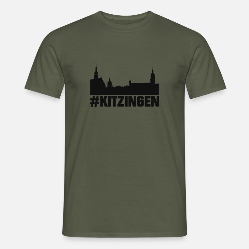 #Kitzingen Skyline am Main - Männer T-Shirt - Militärgrün