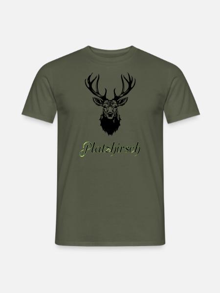 Platzhirsch - Männer T-Shirt - Militärgrün
