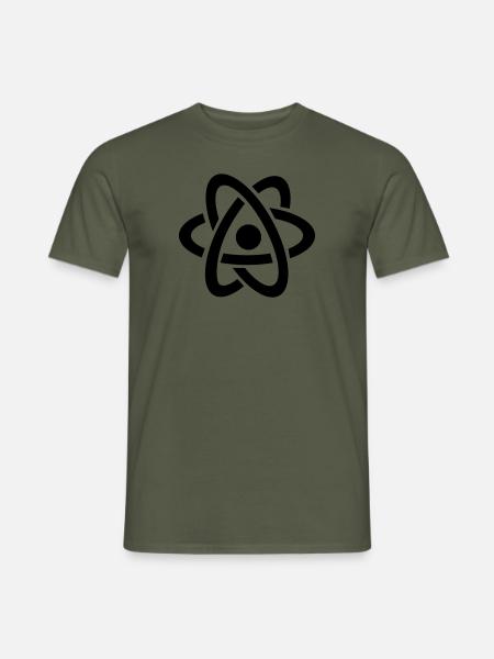 Atom Atomkern Atome Atomar Icon Symbol Zeichen - Männer T-Shirt - Militärgrün