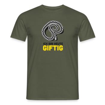 giftige Schlange, Kreuzotter, Tiermotiv - Männer T-Shirt - Militärgrün - Vorne - AI Model Male 178 light (178cm)