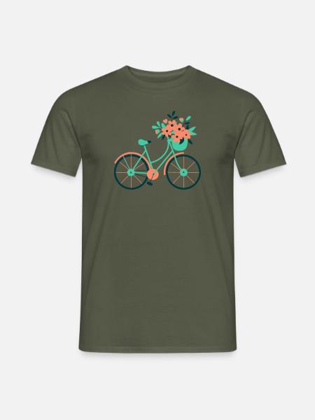 Customisable bike with flowers - Men's T-Shirt - military green