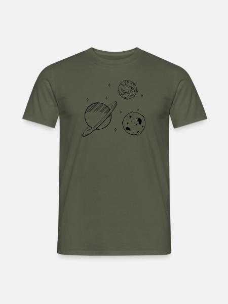Space Planets - Männer T-Shirt - Militärgrün