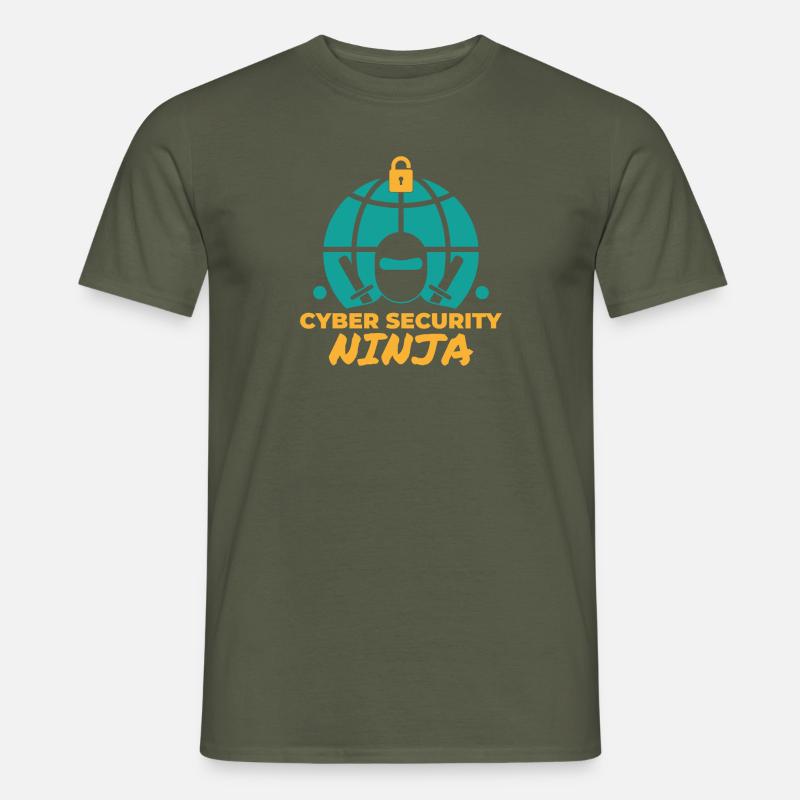 Cyber security ninja Programming Computer Science - Men’s T-shirt - military green