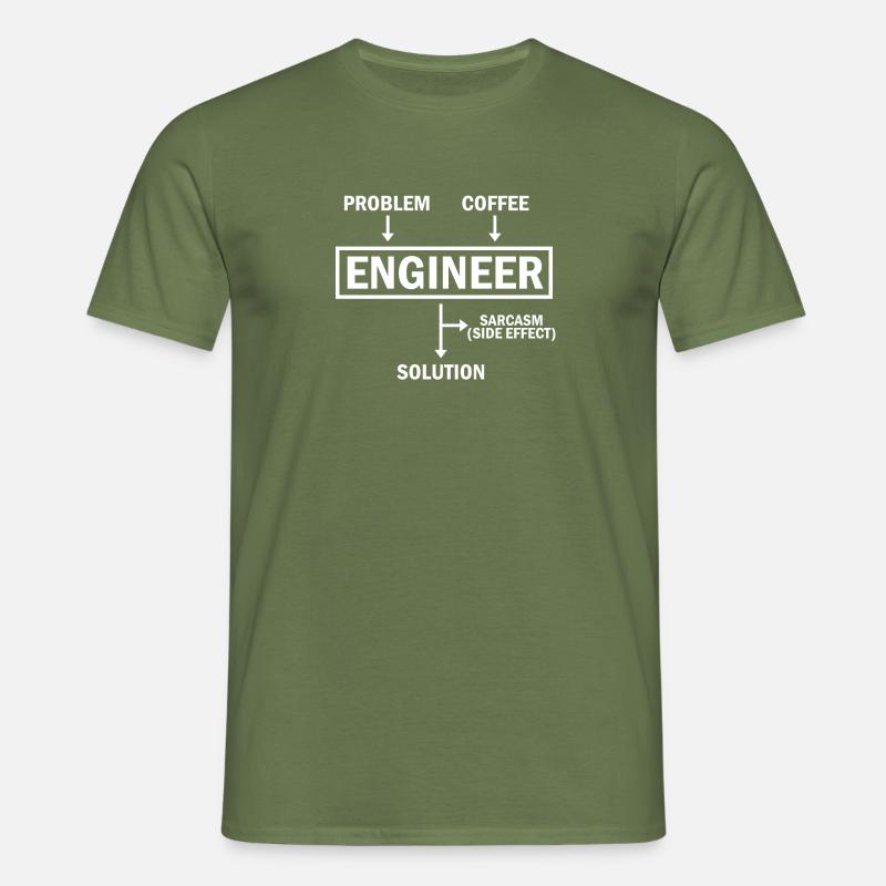 Problem Engineer Coffee Solution Sarcasm - Männer T-Shirt - Militärgrün