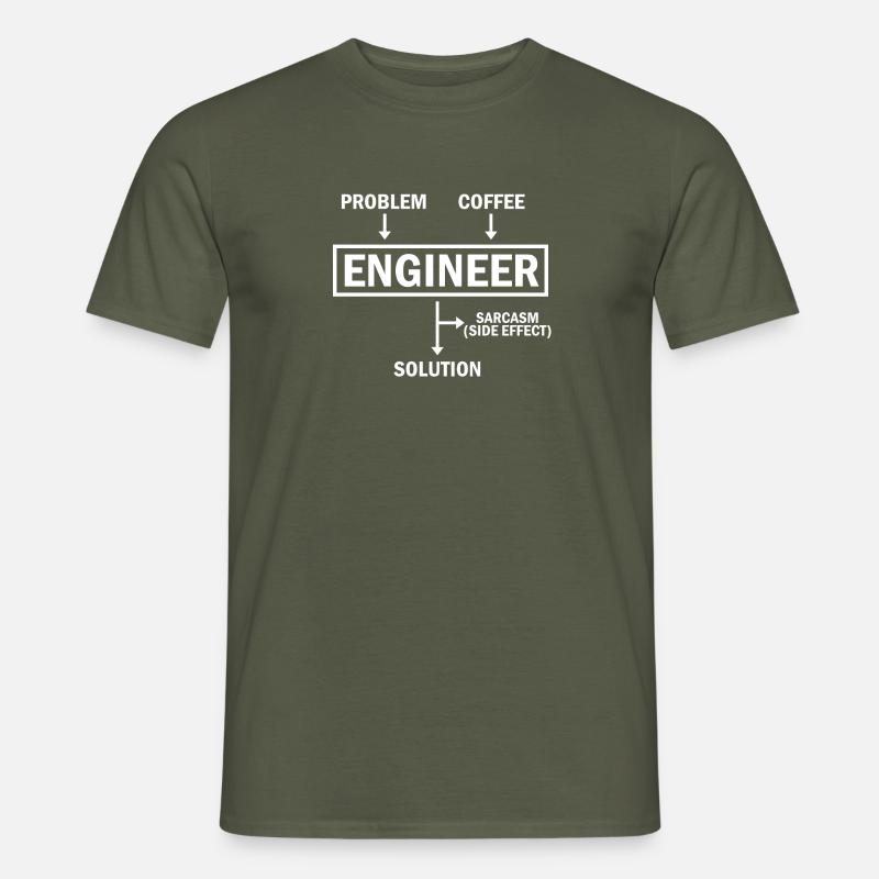 Problem Engineer Coffee Solution Sarcasm - Men’s T-shirt - military green