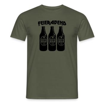 Feierabend/Bier - Männer T-Shirt - Militärgrün - Vorne - AI Model Male 178 light (178cm)