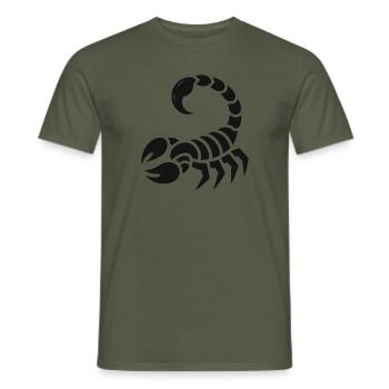 Scorpion minimalistic black - Men's T-Shirt - military green - Front - AI Model Male 178 light (178cm)
