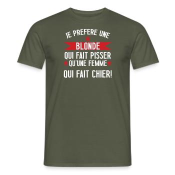 Cadeau humour beauf homme noel anniversaire - T-shirt homme - vert militaire - Devant - AI Model Male 178 light (178cm)