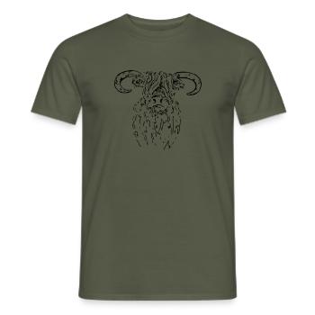 Drawing tough bull's head - Men's T-Shirt - military green - Front - AI Model Male 178 light (178cm)