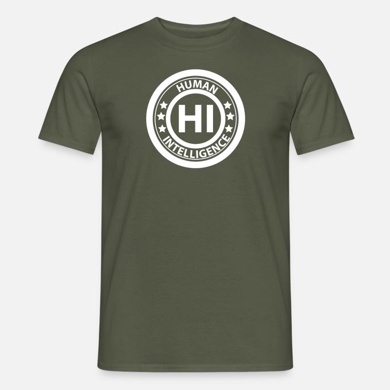HI Human Intelligence - Männer T-Shirt - Militärgrün