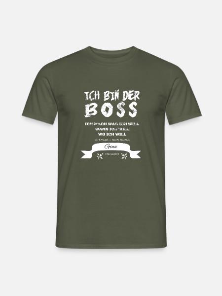 Boss Witziger Spruch Gina - Männer T-Shirt - Militärgrün