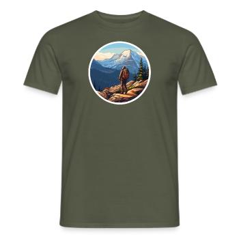 Balade ou randonnée - T-shirt homme - vert militaire - Devant - AI Model Male 178 light (178cm)
